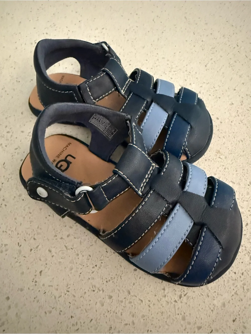 UGG Kolding Kids' Blue Leather Sandals